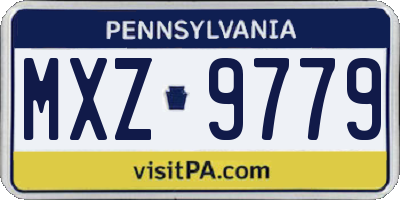 PA license plate MXZ9779