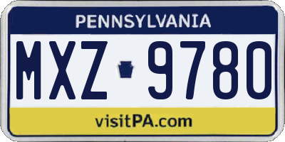 PA license plate MXZ9780