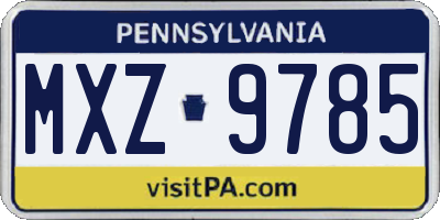 PA license plate MXZ9785