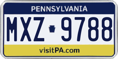 PA license plate MXZ9788