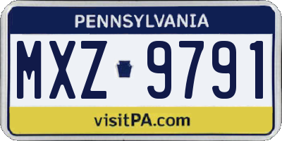PA license plate MXZ9791