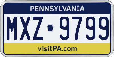 PA license plate MXZ9799