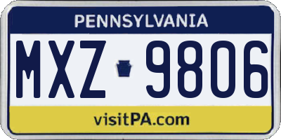 PA license plate MXZ9806