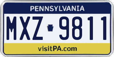 PA license plate MXZ9811