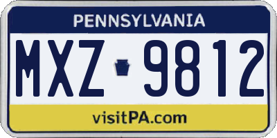 PA license plate MXZ9812