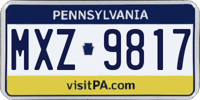 PA license plate MXZ9817