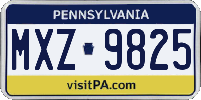 PA license plate MXZ9825