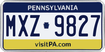 PA license plate MXZ9827