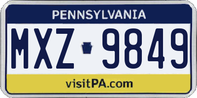 PA license plate MXZ9849