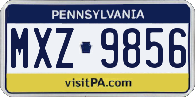 PA license plate MXZ9856