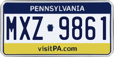 PA license plate MXZ9861