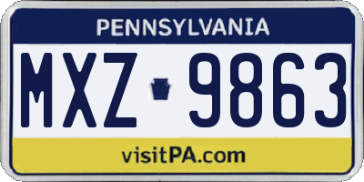 PA license plate MXZ9863