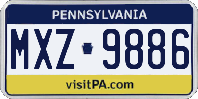 PA license plate MXZ9886
