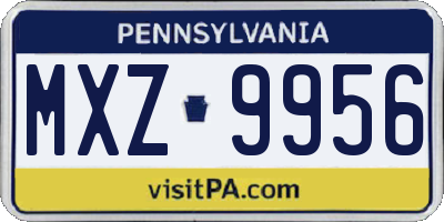 PA license plate MXZ9956