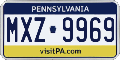 PA license plate MXZ9969