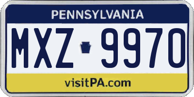 PA license plate MXZ9970