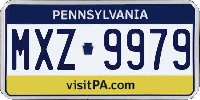 PA license plate MXZ9979