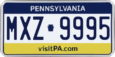 PA license plate MXZ9995