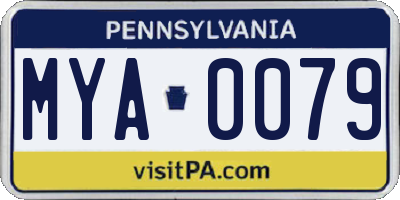 PA license plate MYA0079
