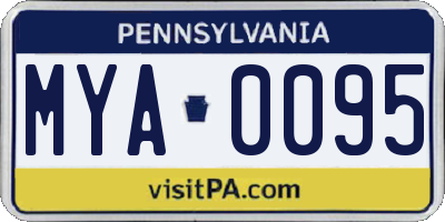 PA license plate MYA0095