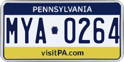 PA license plate MYA0264