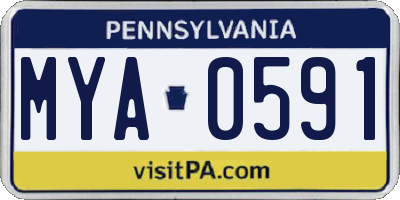 PA license plate MYA0591