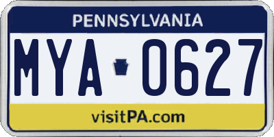 PA license plate MYA0627