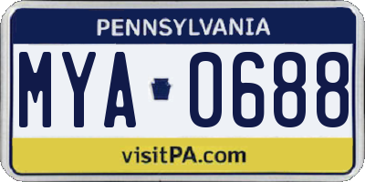 PA license plate MYA0688
