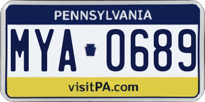 PA license plate MYA0689