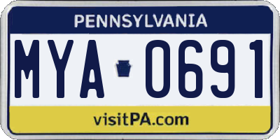 PA license plate MYA0691