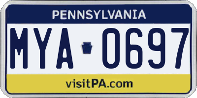 PA license plate MYA0697