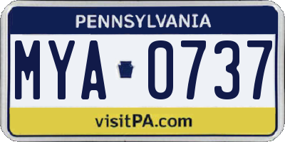 PA license plate MYA0737