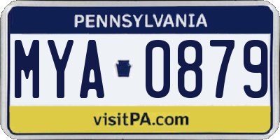 PA license plate MYA0879