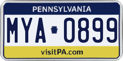 PA license plate MYA0899