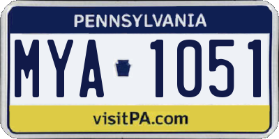 PA license plate MYA1051