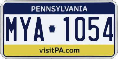 PA license plate MYA1054