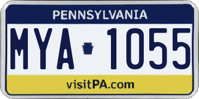PA license plate MYA1055