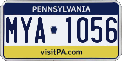 PA license plate MYA1056