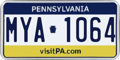 PA license plate MYA1064
