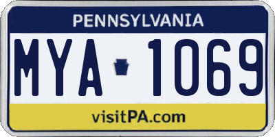 PA license plate MYA1069