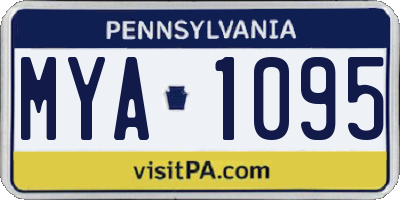 PA license plate MYA1095