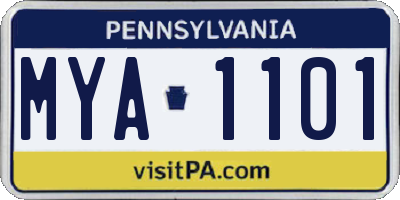 PA license plate MYA1101