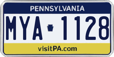PA license plate MYA1128