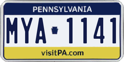 PA license plate MYA1141
