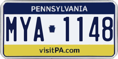 PA license plate MYA1148