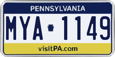 PA license plate MYA1149