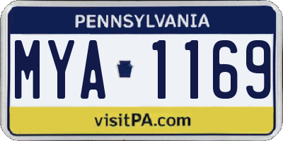 PA license plate MYA1169