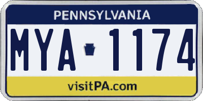 PA license plate MYA1174