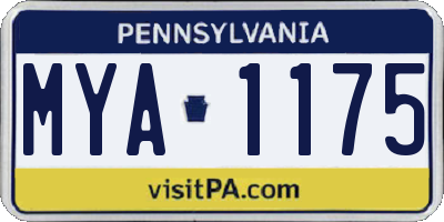 PA license plate MYA1175
