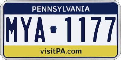 PA license plate MYA1177